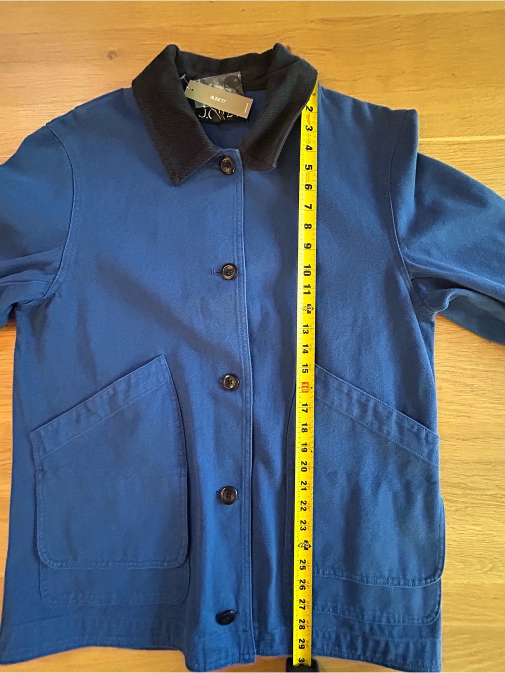 J.Crew Barn Jacket Women M Blue Cotton Canvas Corduroy Collar NWT CI107 - Picture 10 of 11